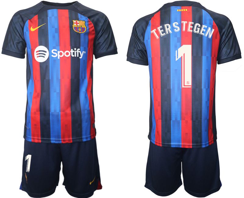 Men 2022-2023 Club Barcelona home blue #1 Soccer Jersey